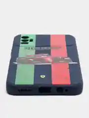 Серебряный чехол силиконовый с принтом и защитой камеры для Tecno Spark 8P