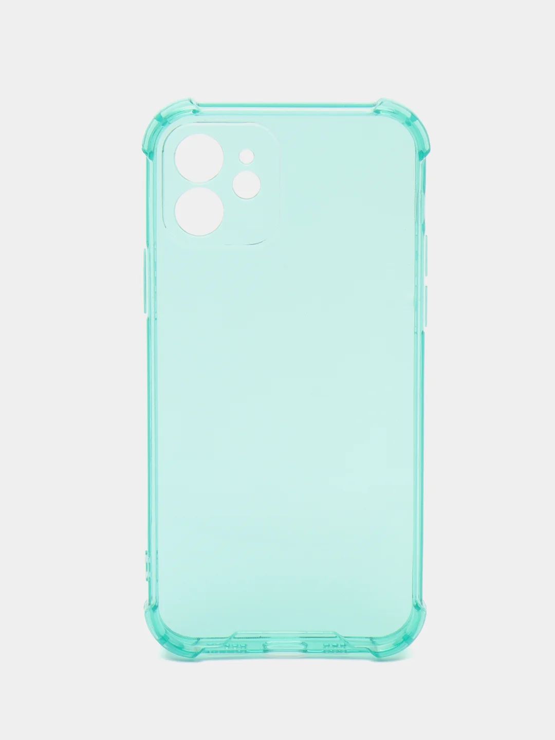 Бирюзовый чехол противоударный на iPhone 7, 8, 11, 12, 13, Pro, mini, Max, Plus, прозрачный