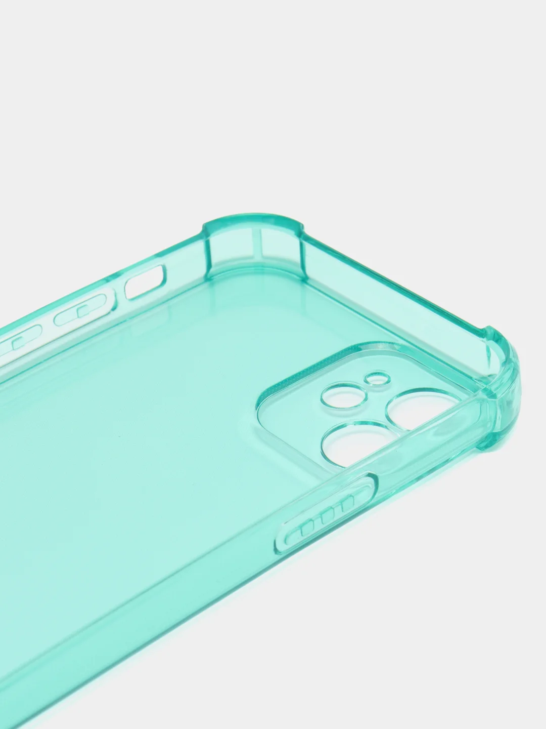 Бирюзовый чехол противоударный на iPhone 7, 8, 11, 12, 13, Pro, mini, Max, Plus, прозрачный