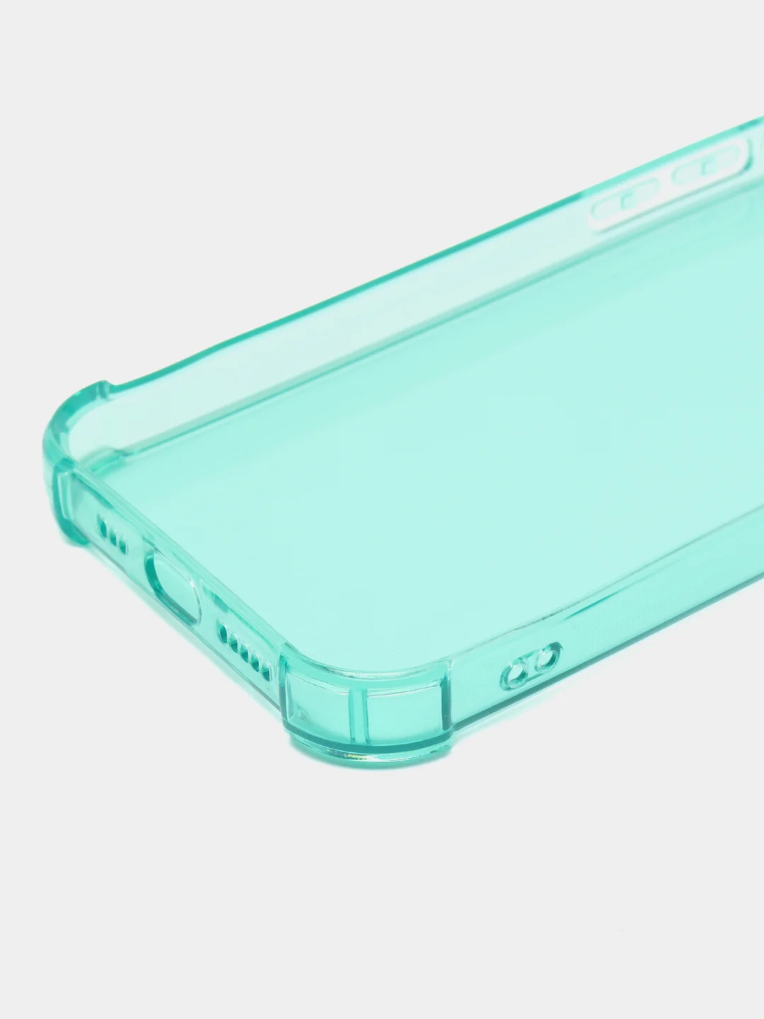 Бирюзовый чехол противоударный на iPhone 7, 8, 11, 12, 13, Pro, mini, Max, Plus, прозрачный