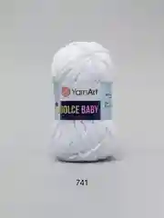 Белый пряжа плюшевая YarnArt "Dolce Baby", 100% микрополиэстер, 50 г, 85 м