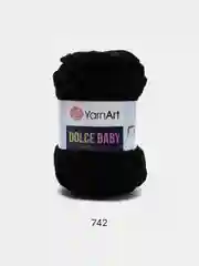 Черный пряжа плюшевая YarnArt "Dolce Baby", 100% микрополиэстер, 50 г, 85 м