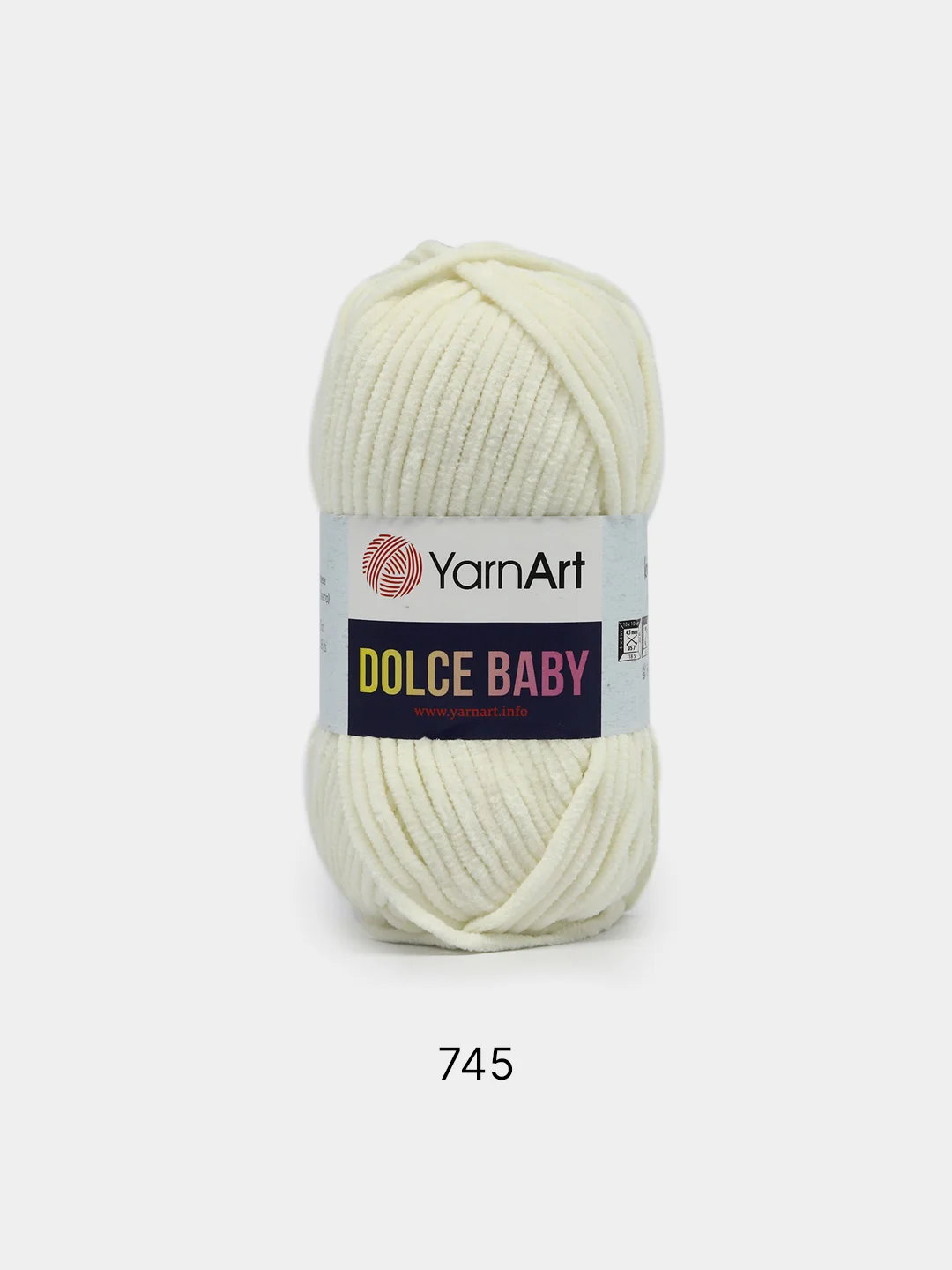 Молочный пряжа плюшевая YarnArt "Dolce Baby", 100% микрополиэстер, 50 г, 85 м