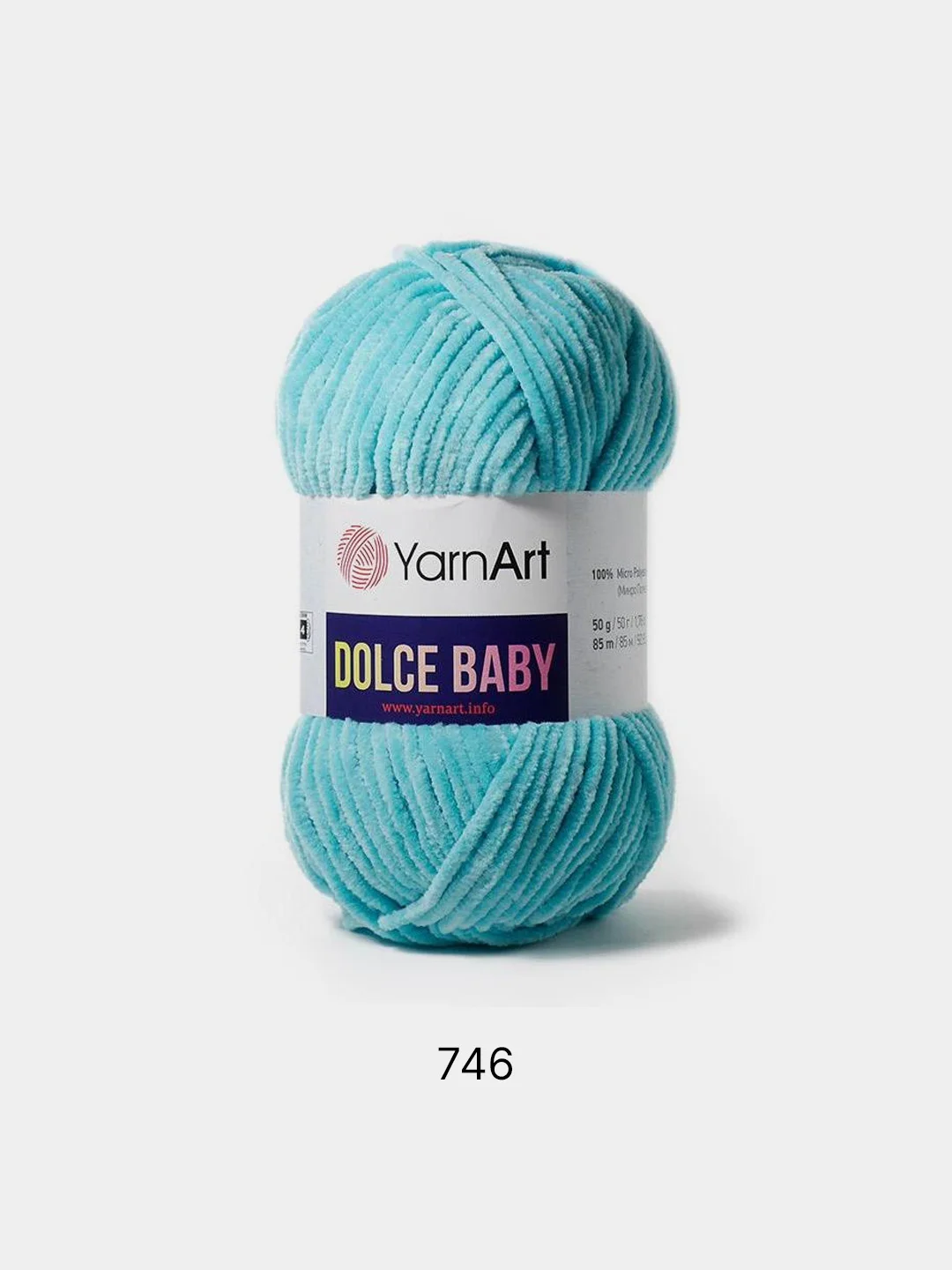 Лазурный пряжа плюшевая YarnArt "Dolce Baby", 100% микрополиэстер, 50 г, 85 м