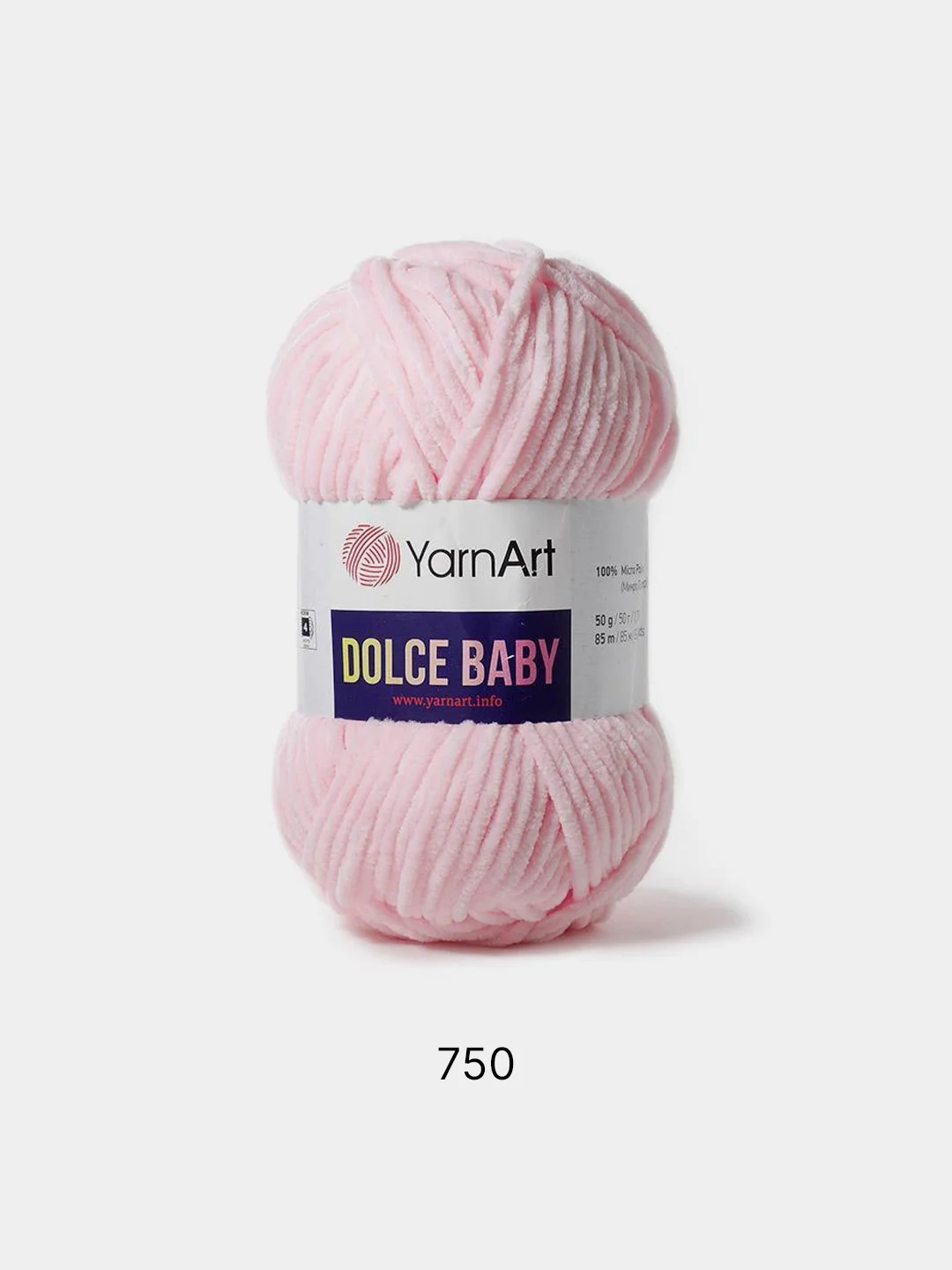 Розовый пряжа плюшевая YarnArt "Dolce Baby", 100% микрополиэстер, 50 г, 85 м