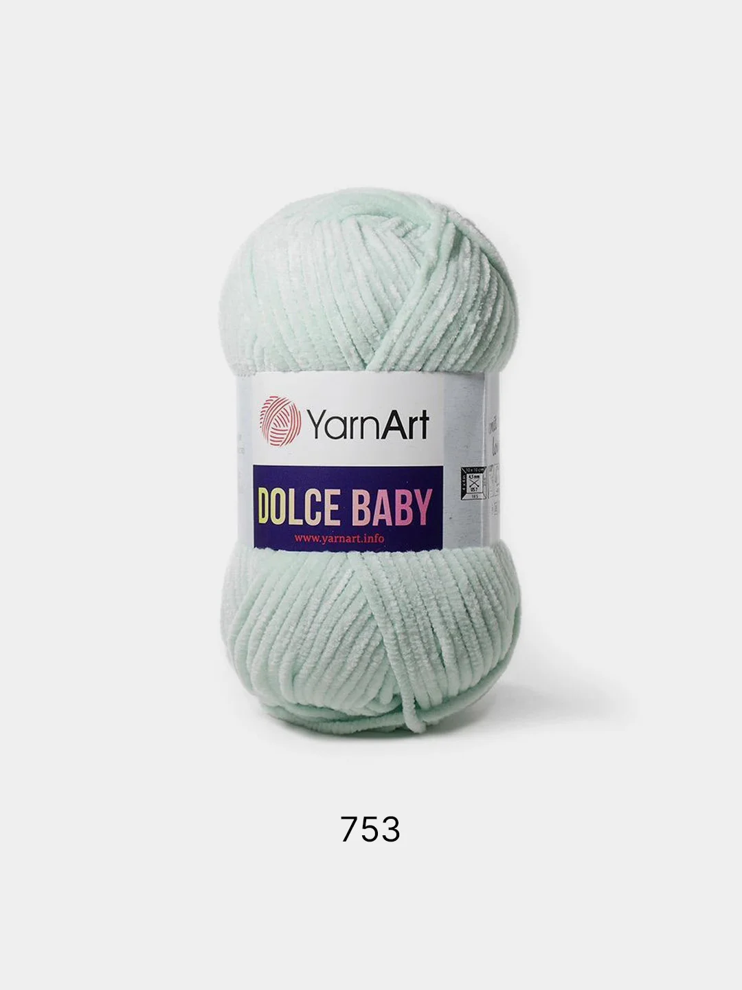 Мятный пряжа плюшевая YarnArt "Dolce Baby", 100% микрополиэстер, 50 г, 85 м