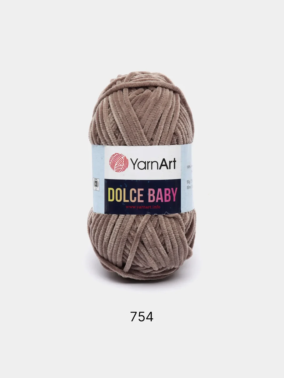 Коричневый пряжа плюшевая YarnArt "Dolce Baby", 100% микрополиэстер, 50 г, 85 м