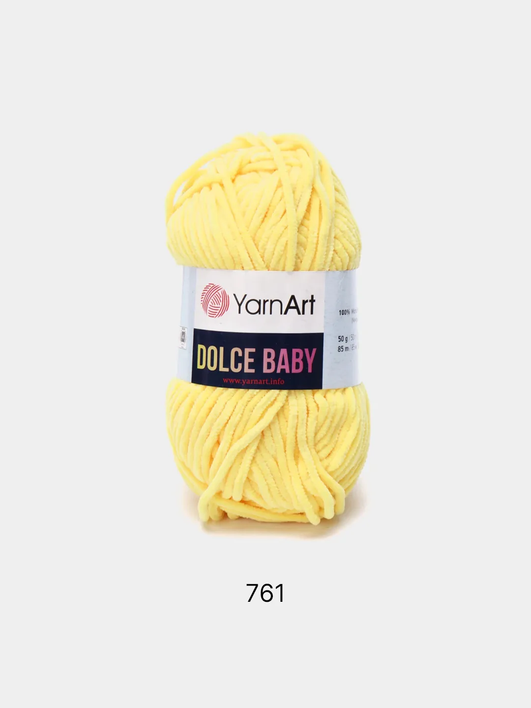 Желтый пряжа плюшевая YarnArt "Dolce Baby", 100% микрополиэстер, 50 г, 85 м