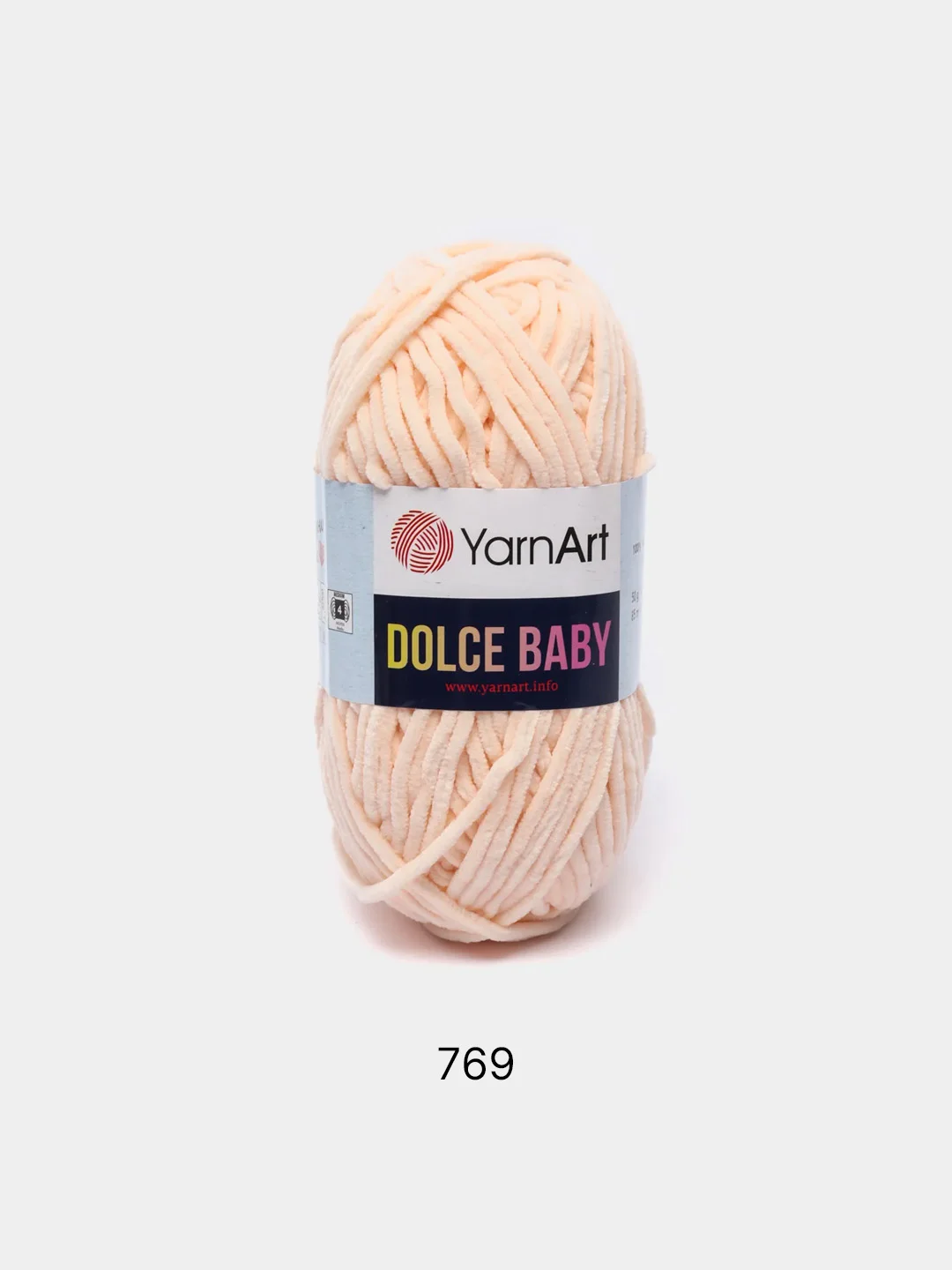 Пудровый пряжа плюшевая YarnArt "Dolce Baby", 100% микрополиэстер, 50 г, 85 м