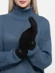 Прозрачный сенсорные женские перчатки, с мехом