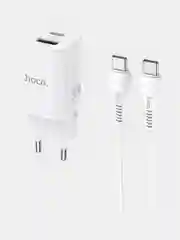Белый сетевое зарядное устройство Hoco N13 с кабелем Type-C, Lightning / айфон / iPhone