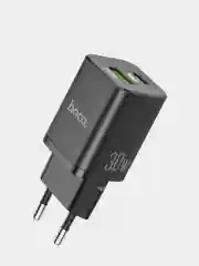 Черный сетевое зарядное устройство Hoco N13 с кабелем Type-C, Lightning / айфон / iPhone