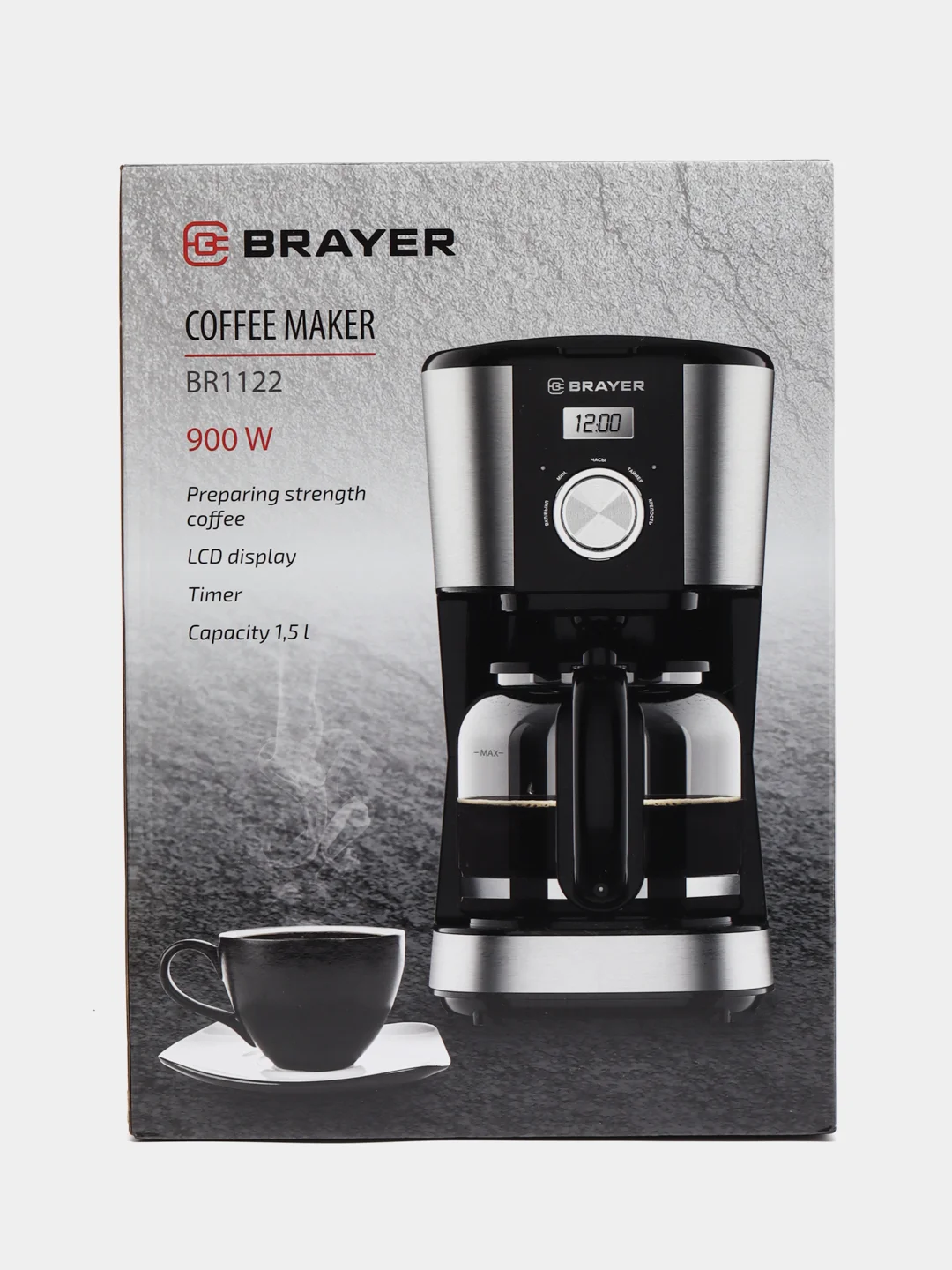 Кофеварка капельная BRAYER BR1122 1,5 л, поддержание постоянной температуры