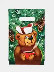 Желтый пакет новогодний 20 х 30 см (3, 5, 10 шт)