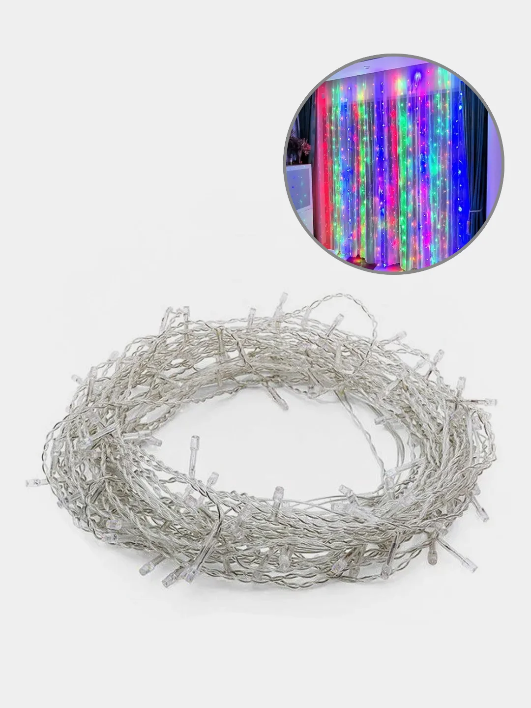 Прозрачный гирлянда LED "Штора-Занавес"