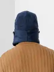 Синий шапка ушанка зимняя, меховая, с маской