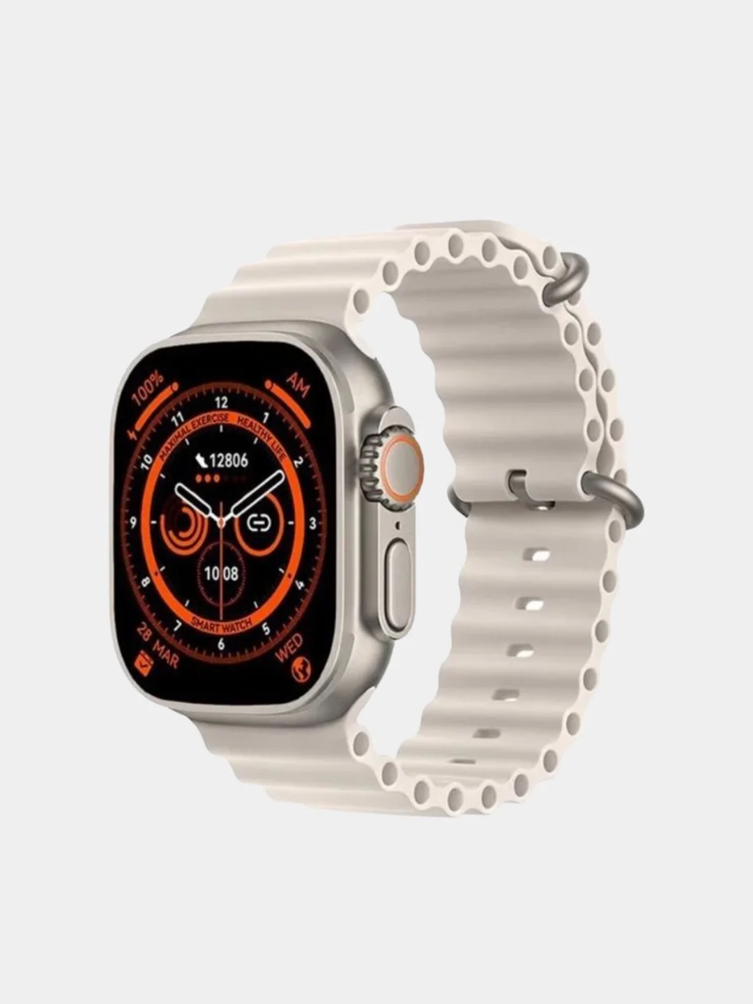 Оранжевый умные смарт фитнес часы W&O X8 + Ultra, 49 мм, смарт часы, smart watch