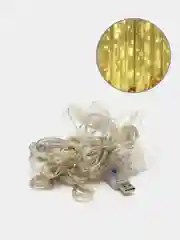 Желтый гирлянда - штора / занавес светодиодная на USB с пультом и крючками 3 х 3 м