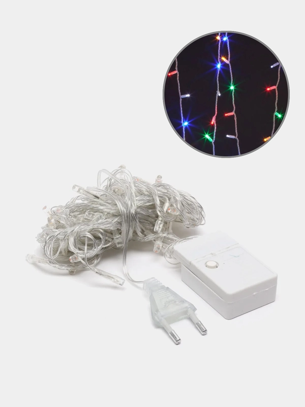 Гирлянда "Нить", 100 LED, 8 режимов, цветная, 8 м