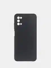 Черный чехол Samsung Galaxy A03s, Самсунг Галакси А03с силиконовый, черный, матовый