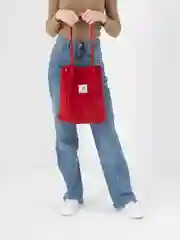 Красный шоппер вельветовый