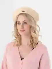 Бежевый берет женский, шерстяной