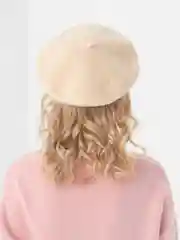 Бежевый берет женский, шерстяной