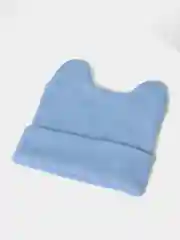 Голубой шапка вязаная, двойная, унисекс