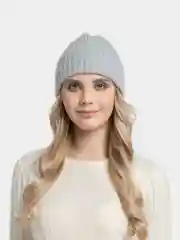 Белый женская утепленная шапка бини