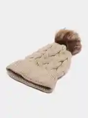 Бежевый шапка детская, зимняя