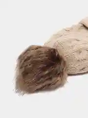 Бежевый шапка детская, зимняя