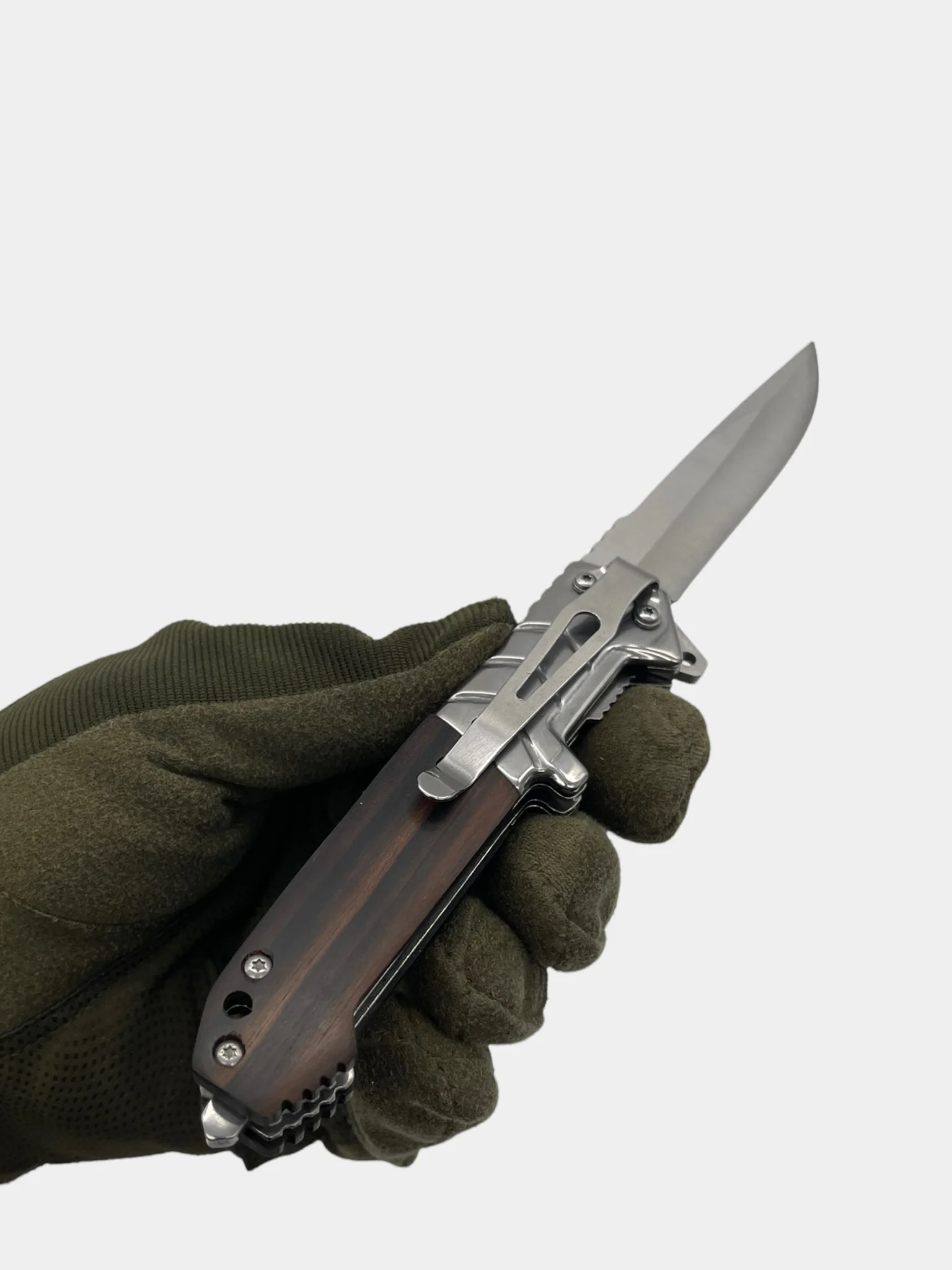 Нож Browning FA56 складной туристический, сталь 420, рукоять накладки сталь, дерево