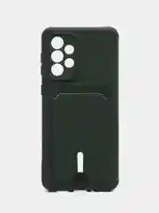Зеленый чехол Samsung Galaxy A33, Самсунг Галакси А33 5G силиконовый, с карманом для карты