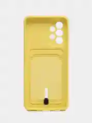 Желтый чехол Samsung Galaxy A33, Самсунг Галакси А33 5G силиконовый, с карманом для карты