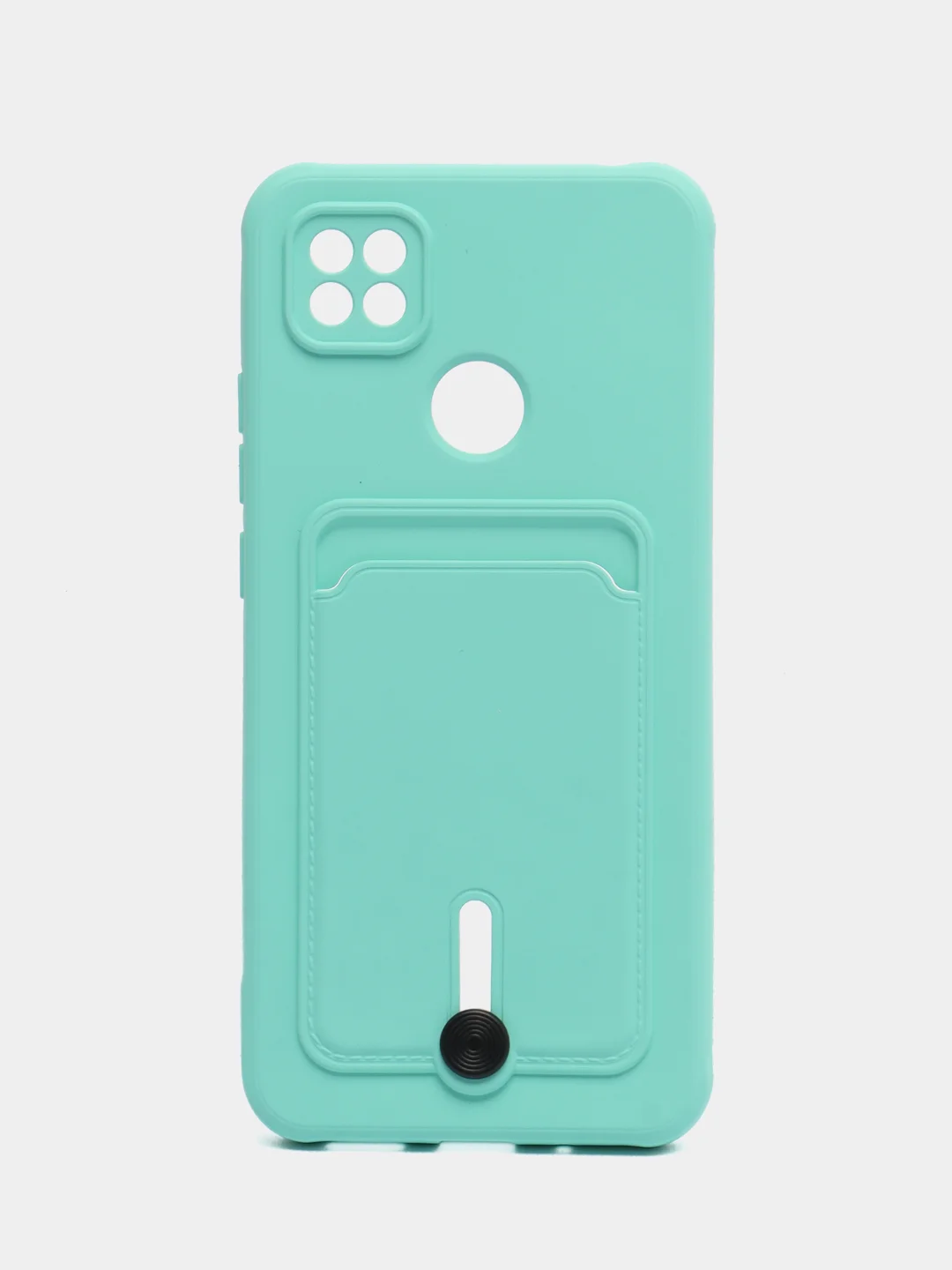 Бирюзовый чехол Xiaomi Redmi 10A / 9C, Сяоми Редми 10А / 9С, с карманом для карты, силиконовый