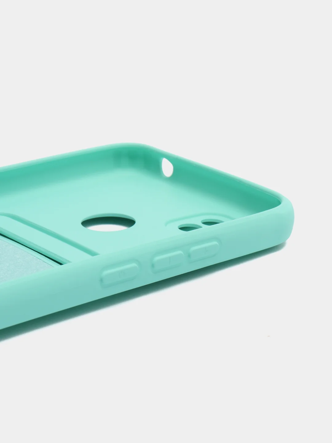 Бирюзовый чехол Xiaomi Redmi 10A / 9C, Сяоми Редми 10А / 9С, с карманом для карты, силиконовый