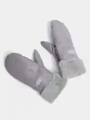 Лавандовый варежки женские, кожаные, с мехом