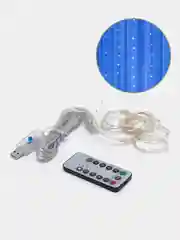 Синий светодиодная гирлянда LED штора занавес с дистанционным USB пультом управления, 3на3 метра