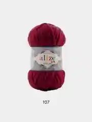 Вишнёвый пряжа плюшевая Alize Velluto, микрополиэстер, 100 г, 68 м