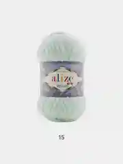 Мятный пряжа плюшевая Alize Velluto, микрополиэстер, 100 г, 68 м