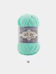 Бирюзовый пряжа плюшевая Alize Velluto, микрополиэстер, 100 г, 68 м