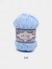 Светло-синий пряжа плюшевая Alize Velluto, микрополиэстер, 100 г, 68 м