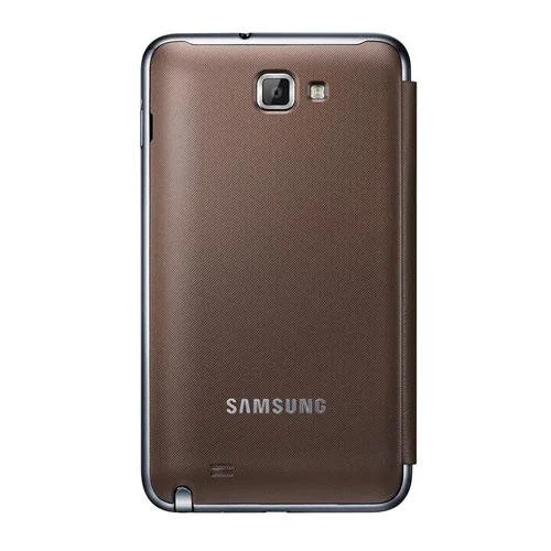 Коричневый кожанный чехол-книжка на Samsung Galaxy Note N7000