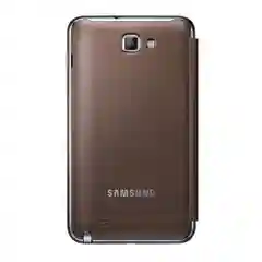 Коричневый кожанный чехол-книжка на Samsung Galaxy Note N7000