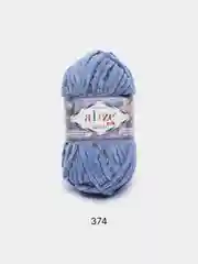 Синий меланж пряжа плюшевая Alize Velluto, микрополиэстер, 100 г, 68 м