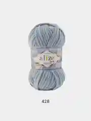 Серый меланж пряжа плюшевая Alize Velluto, микрополиэстер, 100 г, 68 м