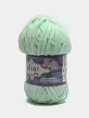 Салатовый пряжа плюшевая Alize Velluto, микрополиэстер, 100 г, 68 м