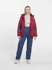 Бордовый горнолыжный костюм женский, сноубордический