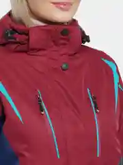 Бордовый горнолыжный костюм женский, сноубордический
