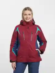 Бордовый горнолыжный костюм женский, сноубордический